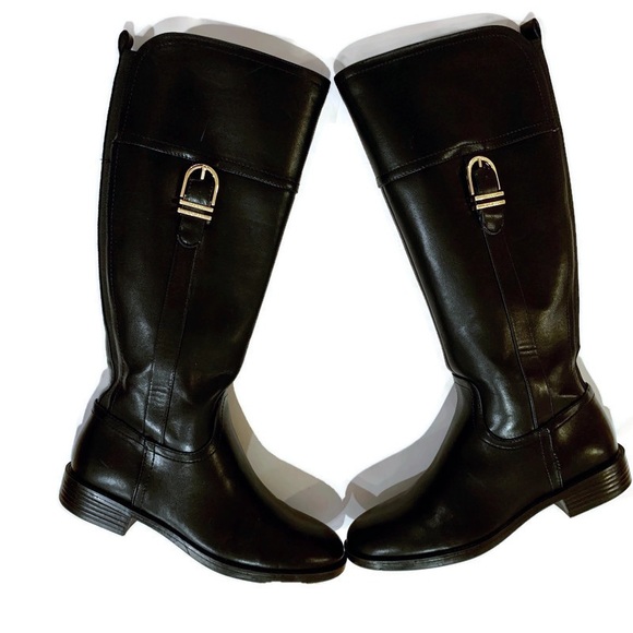 Tommy Hilfiger Shoes - Tommy Hilfiger Tall Black Leather Boots